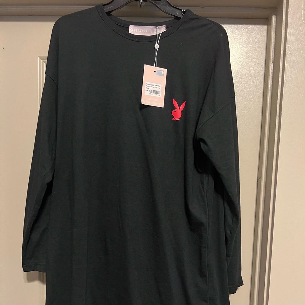 Missguided X Playboy long sleeve tshirt dress